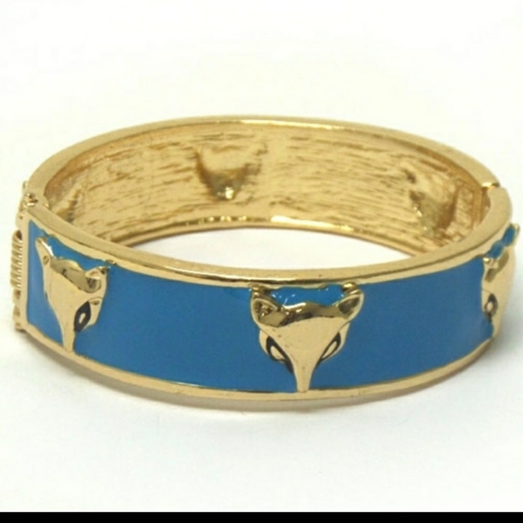 NWOT Fox Teal Blue Enamel Cuff - Picture 2 of 5